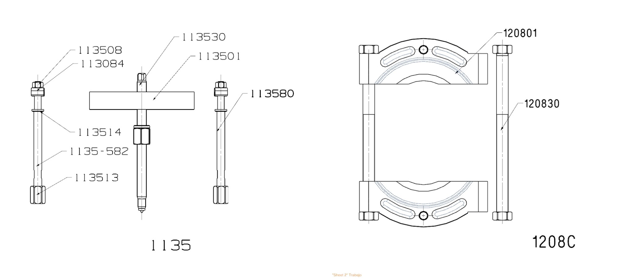 EXTRACTOR FORZA PUENTE Y GUILLOTINA SERIE 1100-1200